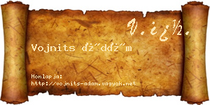 Vojnits Ádám névjegykártya